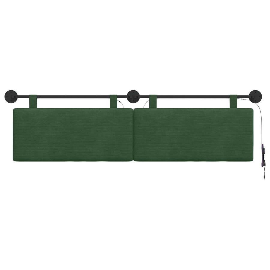Hangend hoofdbord Met LED-verlichting Jungle Groen Katoen Stof