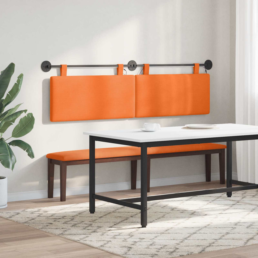 Hangend hoofdbord Met LED-verlichting Oranje Katoen Stof