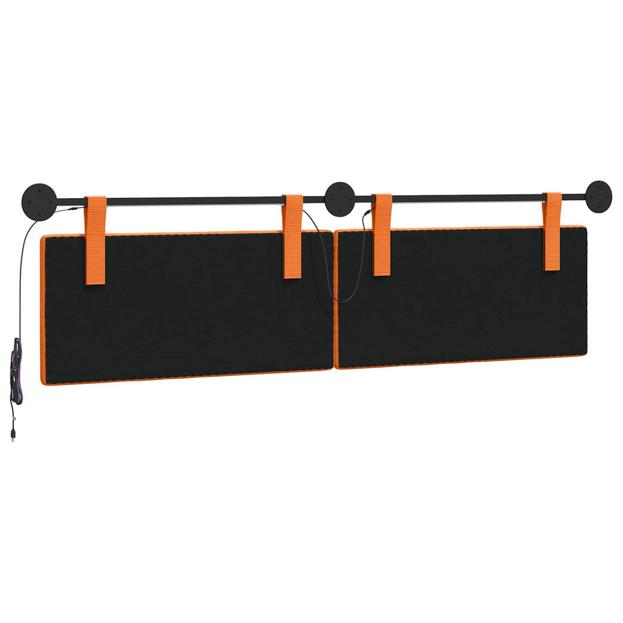 Hangend hoofdbord Met LED-verlichting Oranje Katoen Stof