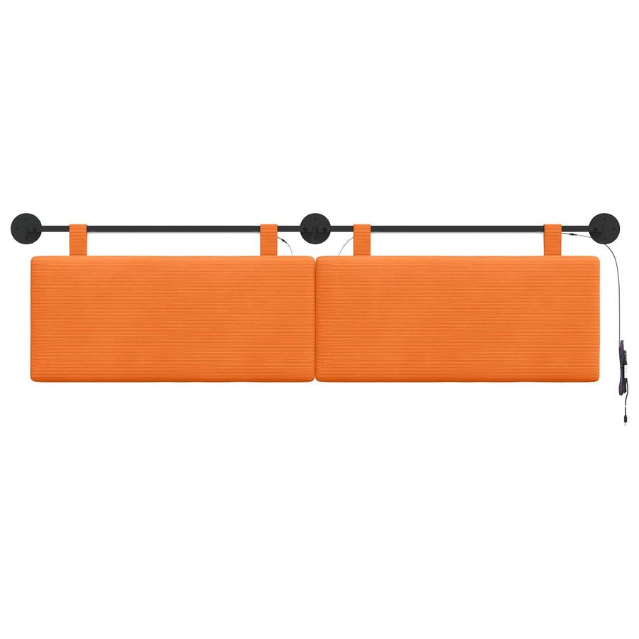 Hangend hoofdbord Met LED-verlichting Oranje Katoen Stof