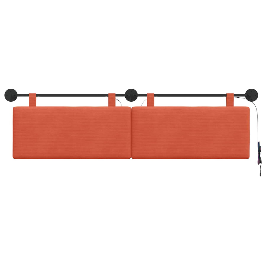 Hangend hoofdbord Met LED-verlichting Rood-oranje Katoen Stof