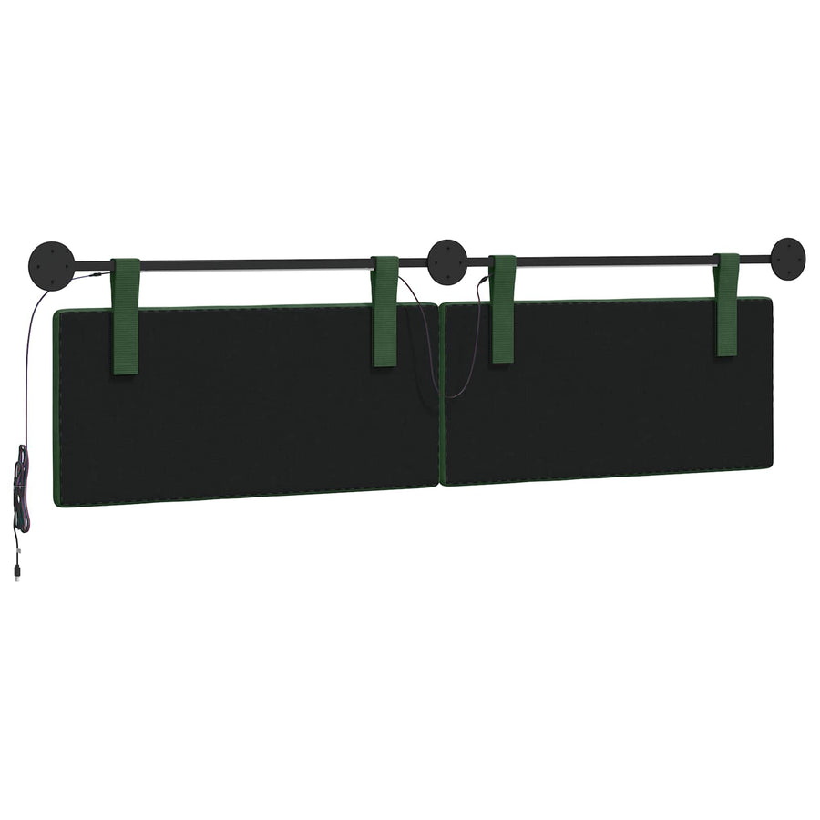 Hangend hoofdbord Met LED-verlichting Jungle Groen Katoen Stof