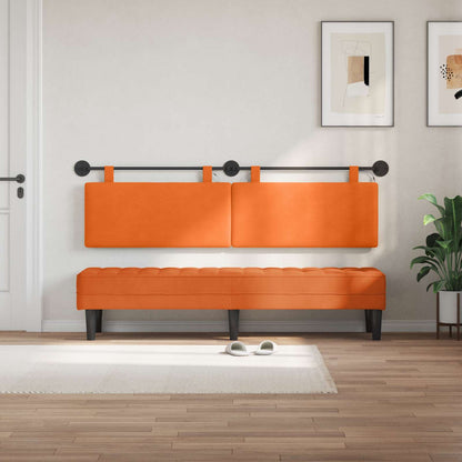 Hangend hoofdbord Met LED-verlichting Oranje Katoen Stof