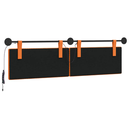 Hangend hoofdbord Met LED-verlichting Oranje Katoen Stof