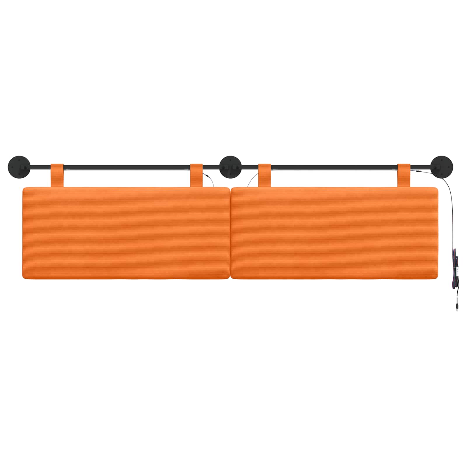 Hangend hoofdbord Met LED-verlichting Oranje Katoen Stof
