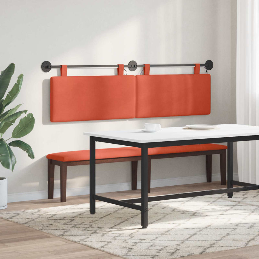 Hangend hoofdbord Met LED-verlichting Rood-oranje Katoen Stof
