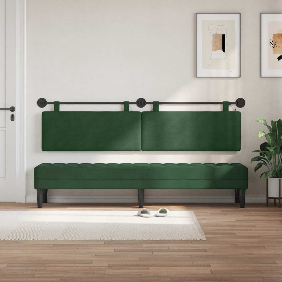 Hangend hoofdbord Met LED-verlichting Jungle Groen Katoen Stof