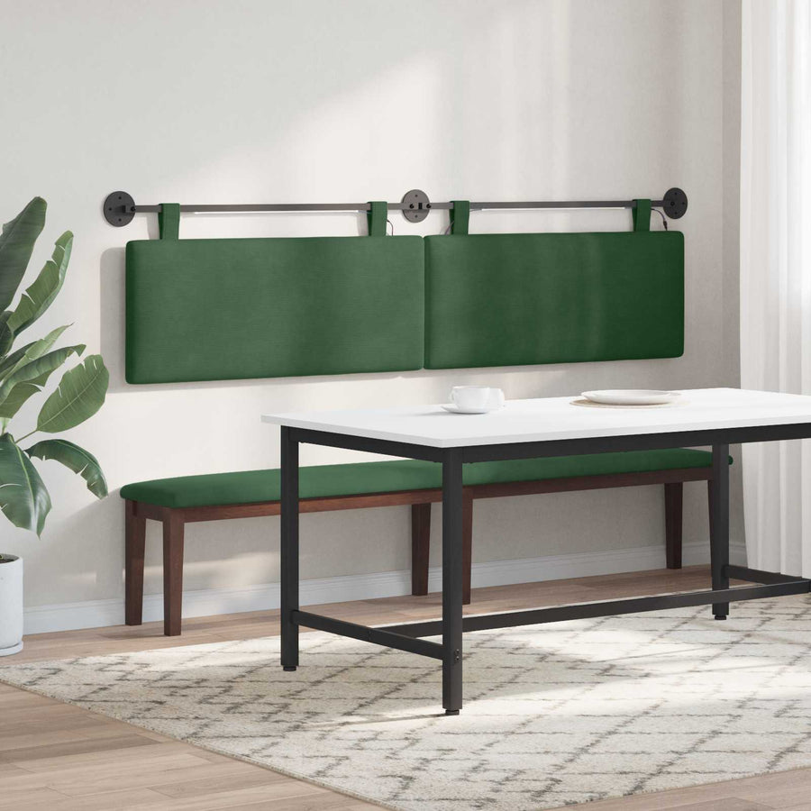Hangend hoofdbord Met LED-verlichting Jungle Groen Katoen Stof