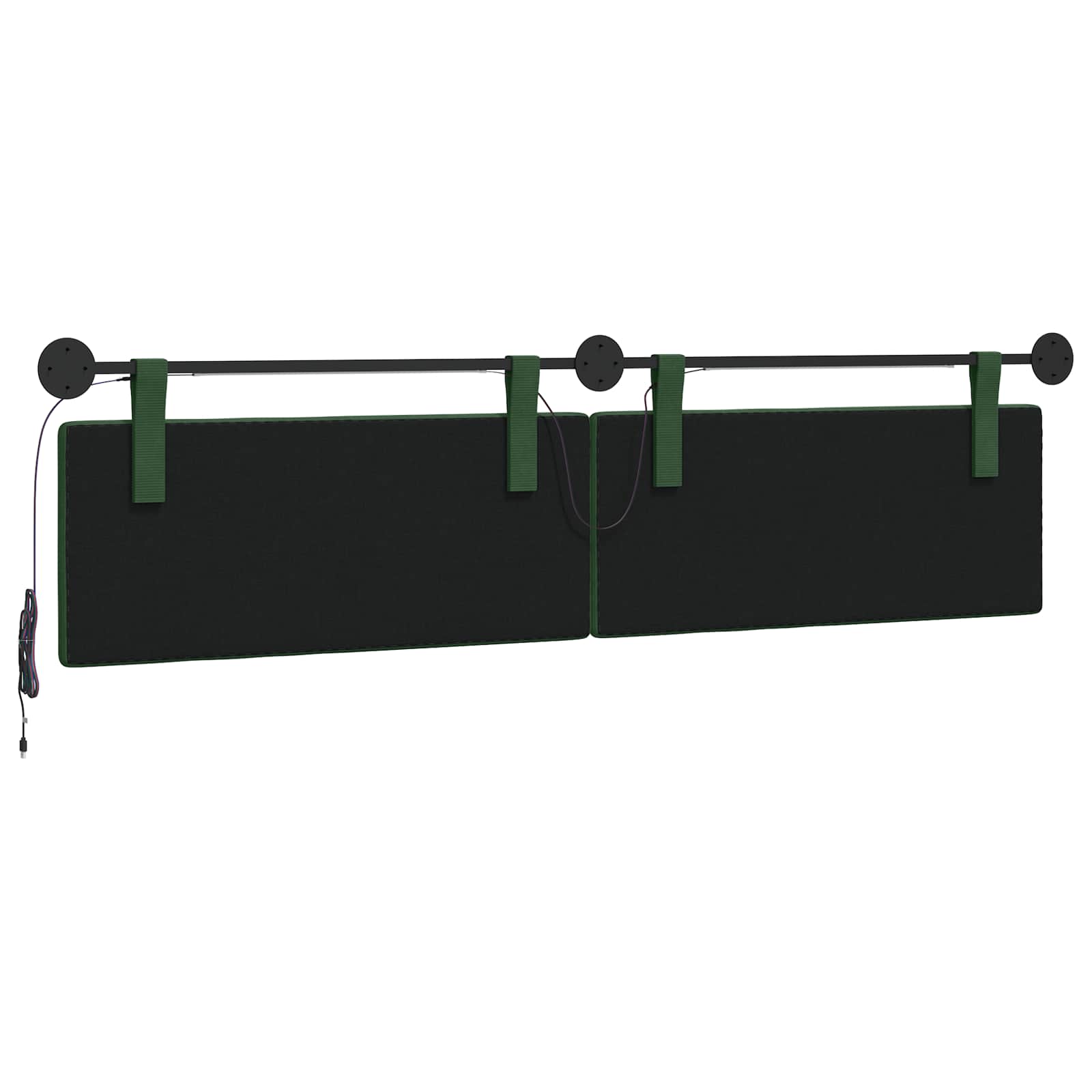 Hangend hoofdbord Met LED-verlichting Jungle Groen Katoen Stof