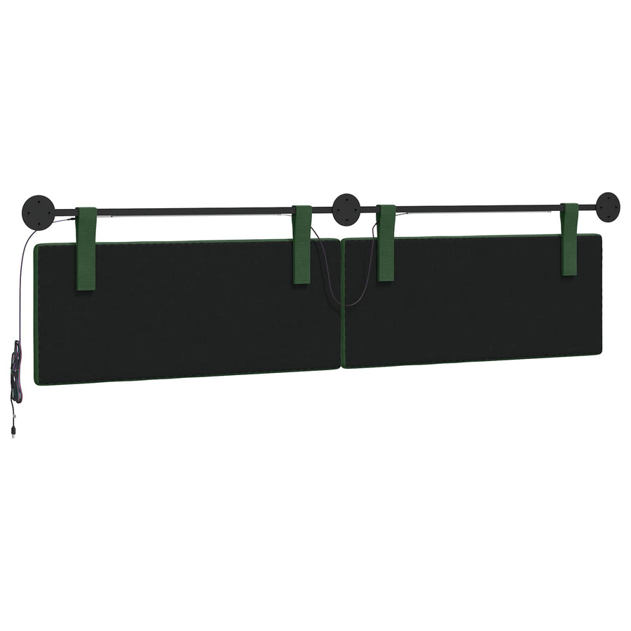 Hangend hoofdbord Met LED-verlichting Jungle Groen Katoen Stof
