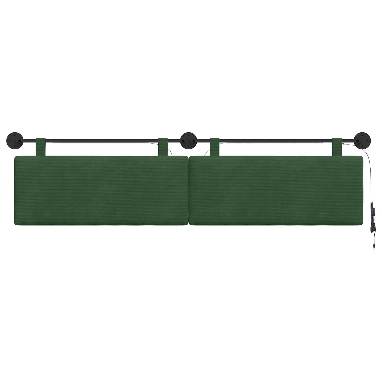 Hangend hoofdbord Met LED-verlichting Jungle Groen Katoen Stof