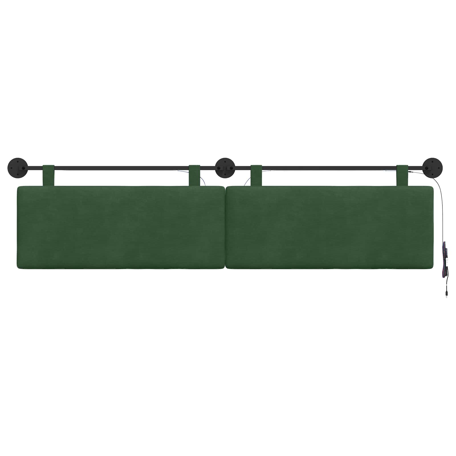 Hangend hoofdbord Met LED-verlichting Jungle Groen Katoen Stof