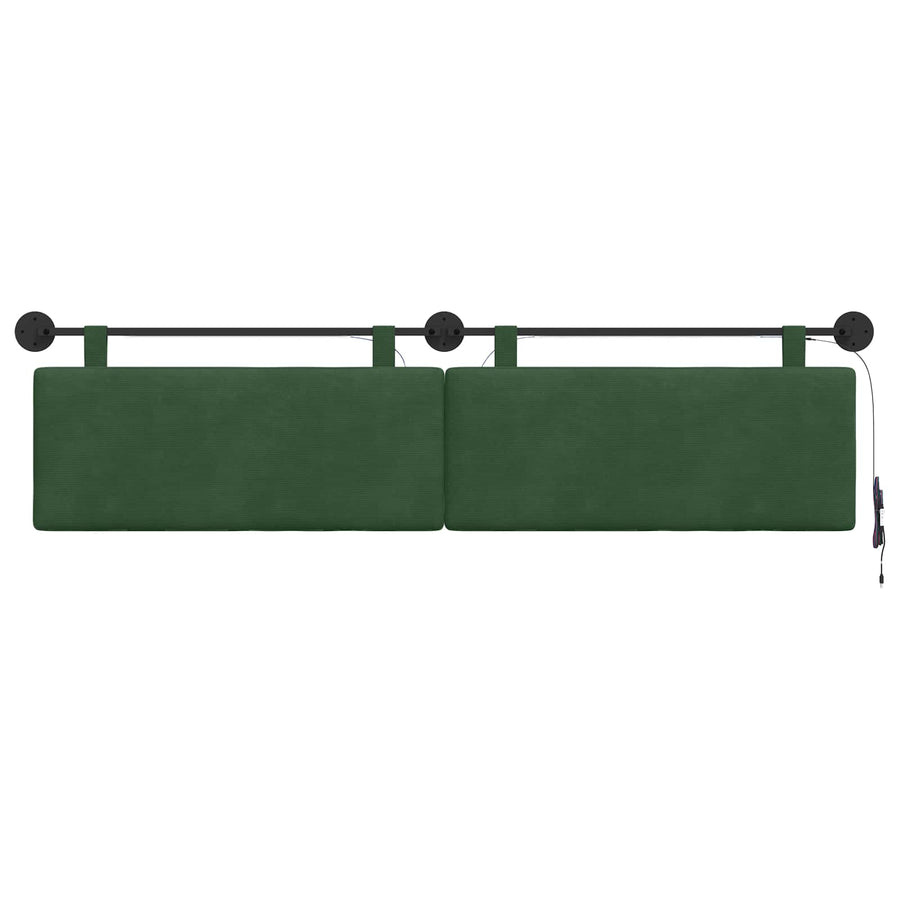 Hangend hoofdbord Met LED-verlichting Jungle Groen Katoen Stof