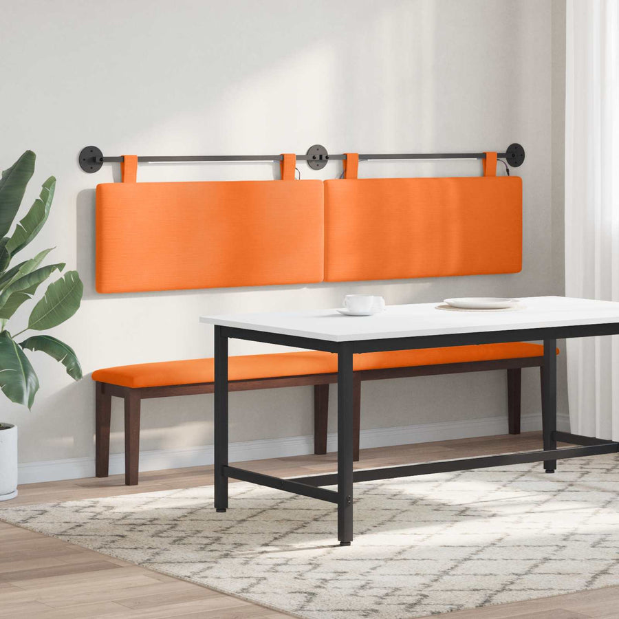 Hangend hoofdbord Met LED-verlichting Oranje Katoen Stof