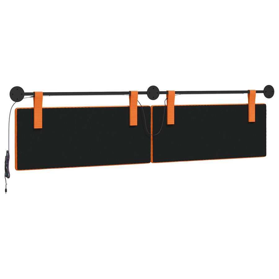 Hangend hoofdbord Met LED-verlichting Oranje Katoen Stof