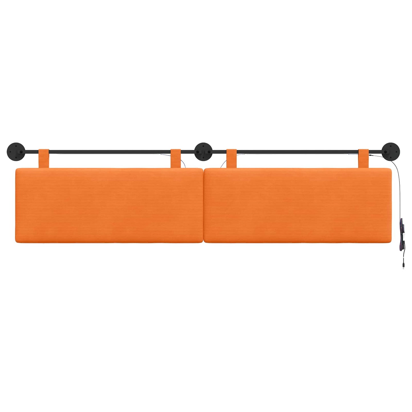 Hangend hoofdbord Met LED-verlichting Oranje Katoen Stof