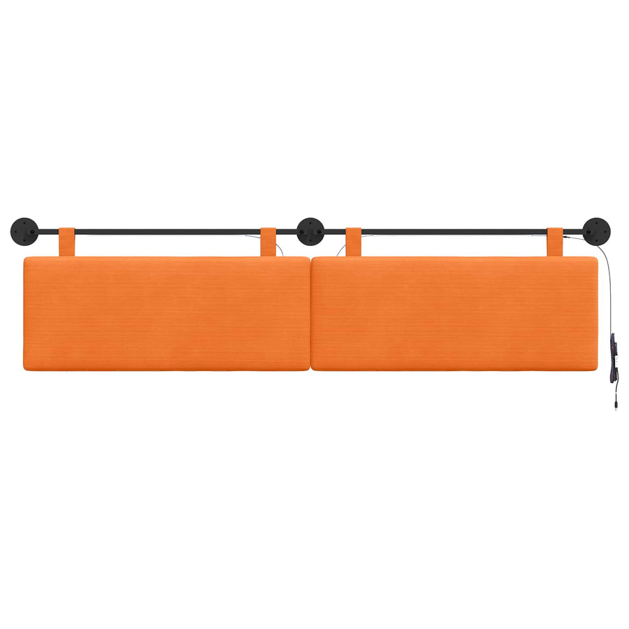 Hangend hoofdbord Met LED-verlichting Oranje Katoen Stof