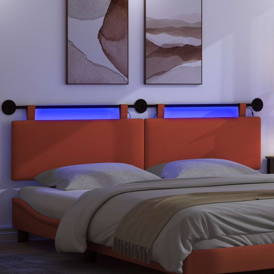 Hangend hoofdbord Met LED-verlichting Rood-oranje Katoen Stof