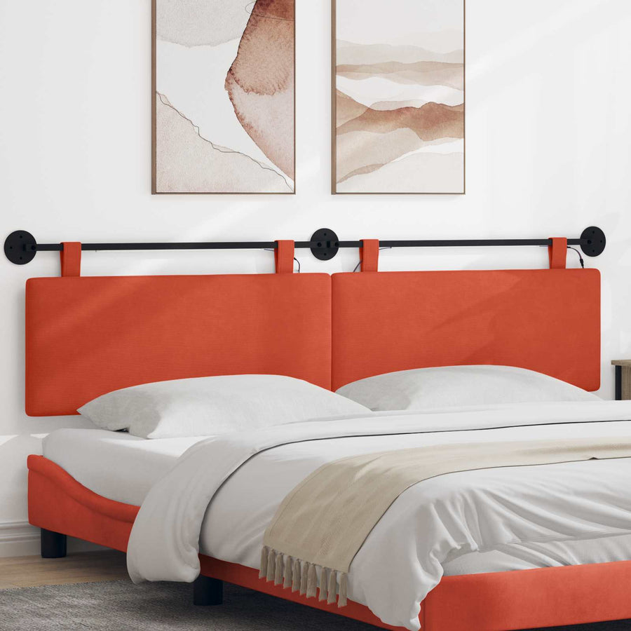 Hangend hoofdbord Met LED-verlichting Rood-oranje Katoen Stof