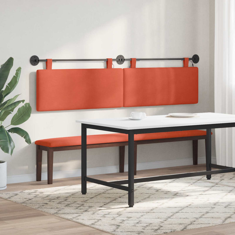 Hangend hoofdbord Met LED-verlichting Rood-oranje Katoen Stof