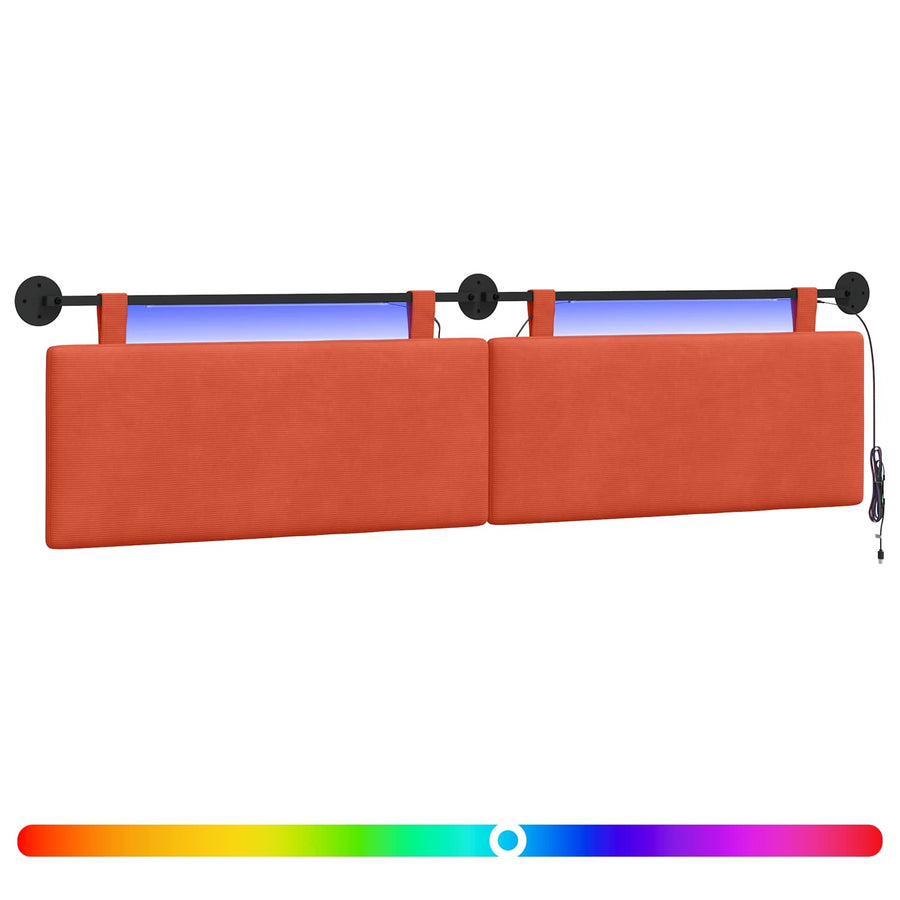 Hangend hoofdbord Met LED-verlichting Rood-oranje Katoen Stof