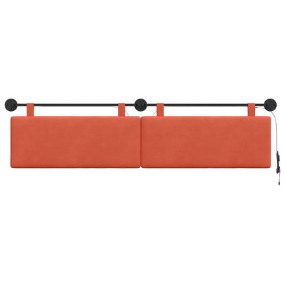 Hangend hoofdbord Met LED-verlichting Rood-oranje Katoen Stof