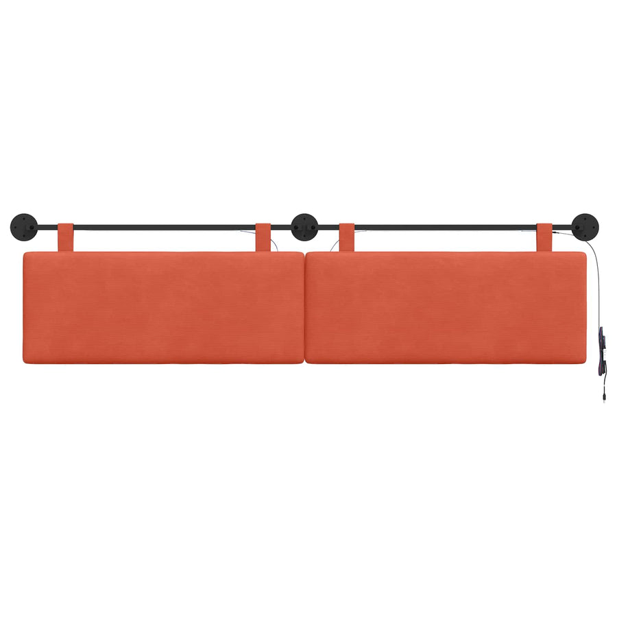 Hangend hoofdbord Met LED-verlichting Rood-oranje Katoen Stof