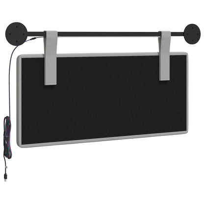 Hangend hoofdbord Met LED-verlichting Wolkengrijs Stof