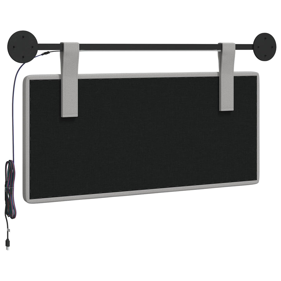 Hangend hoofdbord Met LED-verlichting Wolkengrijs Stof