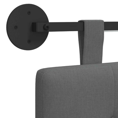 Hangend hoofdbord Met LED-verlichting Donkergrijs Stof