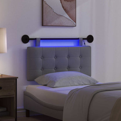 Hangend hoofdbord Met LED-verlichting Donkergrijs Stof