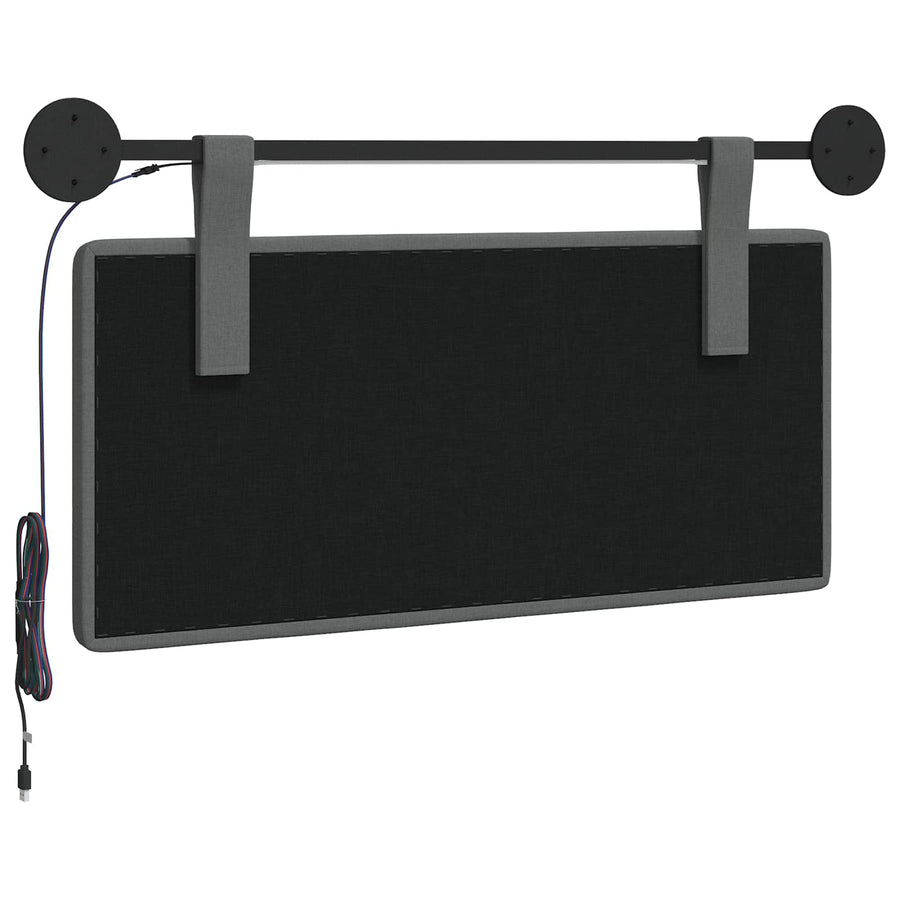 Hangend hoofdbord Met LED-verlichting Donkergrijs Stof