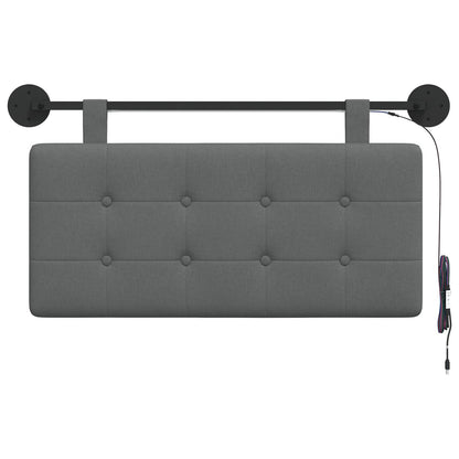 Hangend hoofdbord Met LED-verlichting Donkergrijs Stof