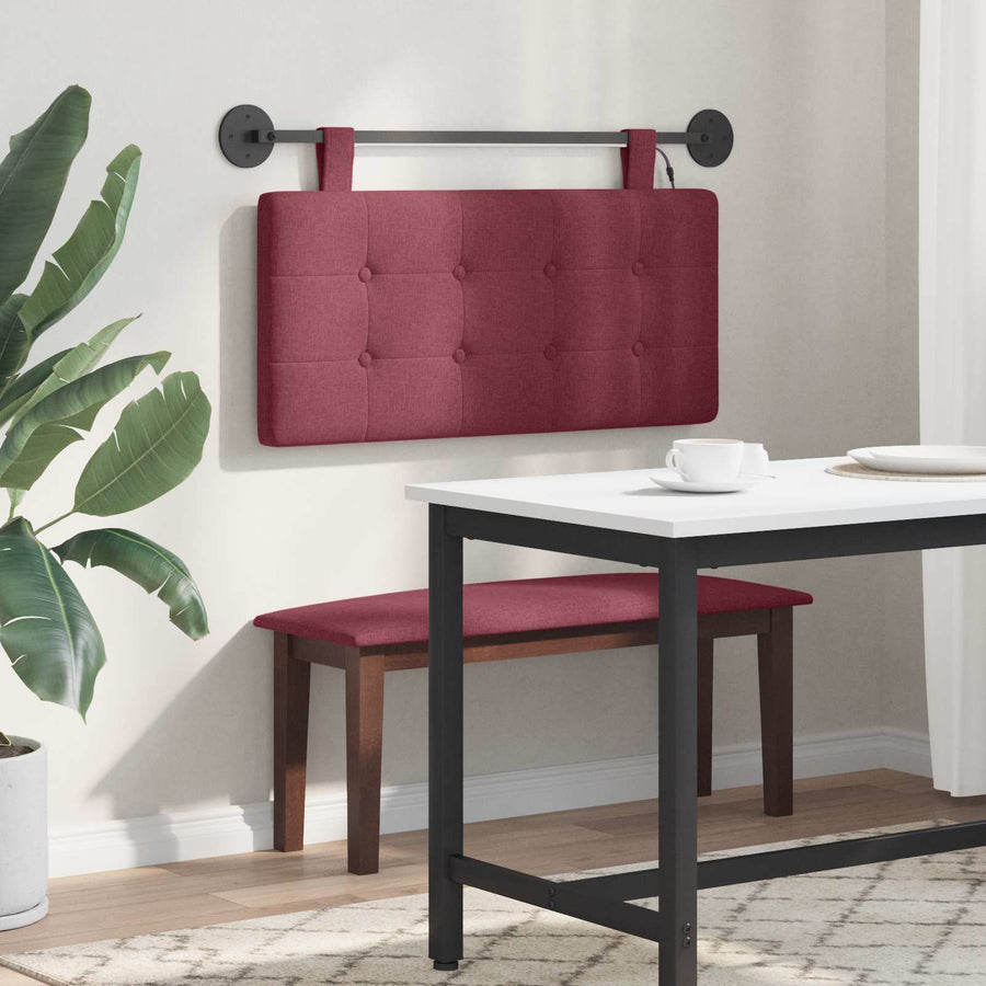 Hangend hoofdbord Met LED-verlichting Wijnrood Stof