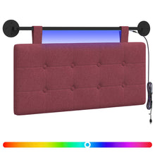 Hangend hoofdbord Met LED-verlichting Wijnrood Stof