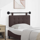 Wall-mounted Headboard With LED Lighting Dark Brown Fabric