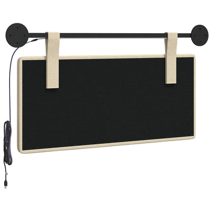 Hangend hoofdbord Met LED-verlichting Crèmekleurig Stof