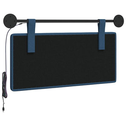 Hangend hoofdbord Met LED-verlichting Blauw Stof