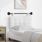 Wall-Mounted Headboard With LED Lighting White Fabric