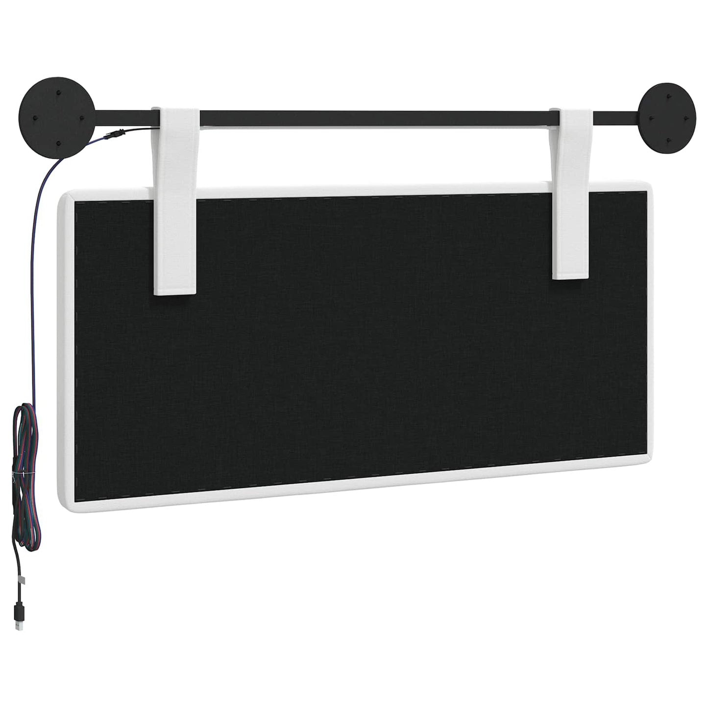 Hangend hoofdbord Met LED-verlichting Wit Stof