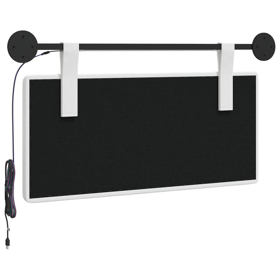 Hangend hoofdbord Met LED-verlichting Wit Stof