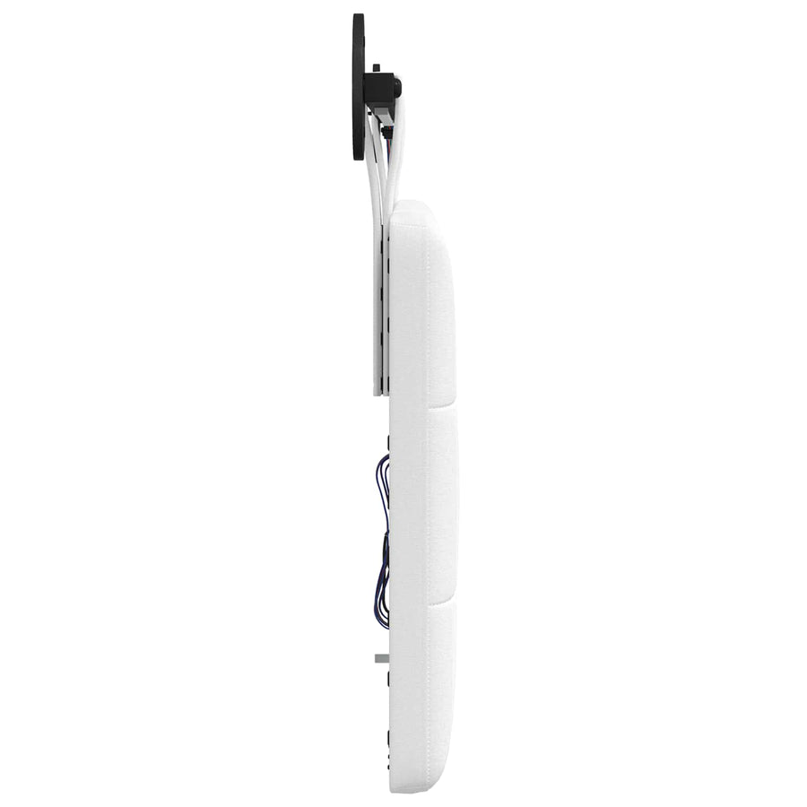 Hangend hoofdbord Met LED-verlichting Wit Stof