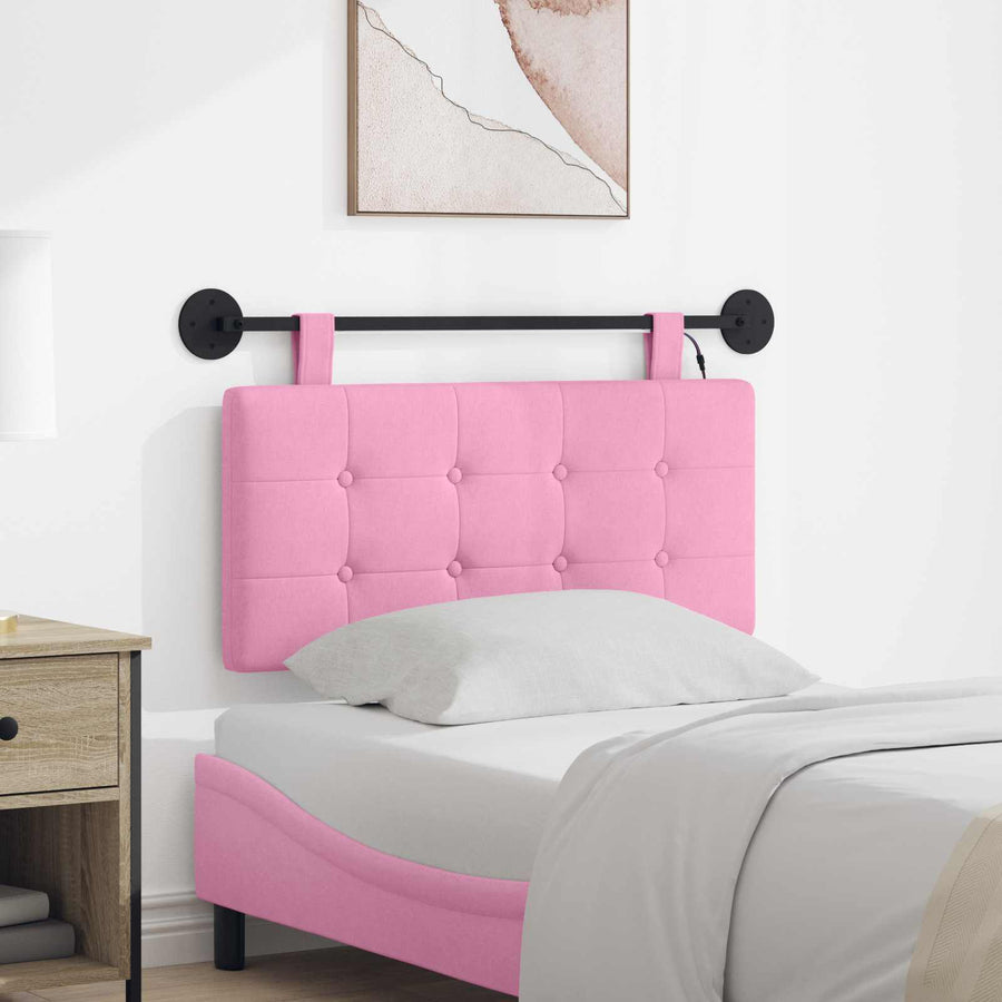 Hangend hoofdbord Met LED-verlichting Roze Stof