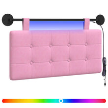 Hangend hoofdbord Met LED-verlichting Roze Stof
