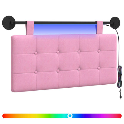 Hangend hoofdbord Met LED-verlichting Roze Stof