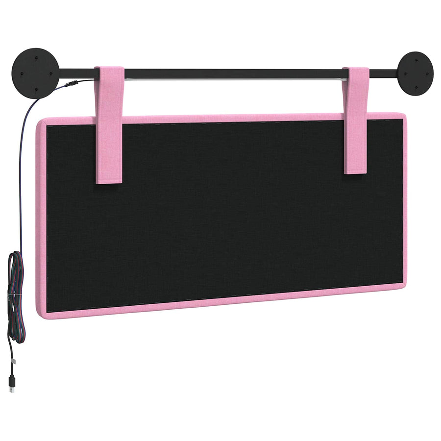 Hangend hoofdbord Met LED-verlichting Roze Stof