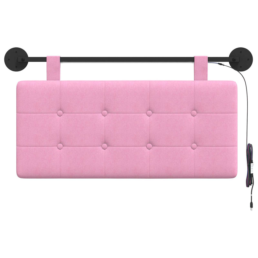 Hangend hoofdbord Met LED-verlichting Roze Stof