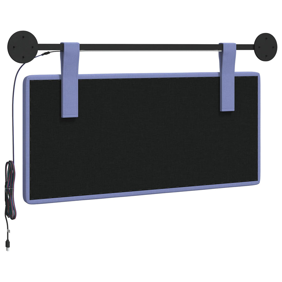 Hangend hoofdbord Met LED-verlichting Jeans Blauw Stof