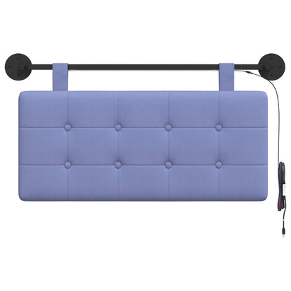 Hangend hoofdbord Met LED-verlichting Jeans Blauw Stof