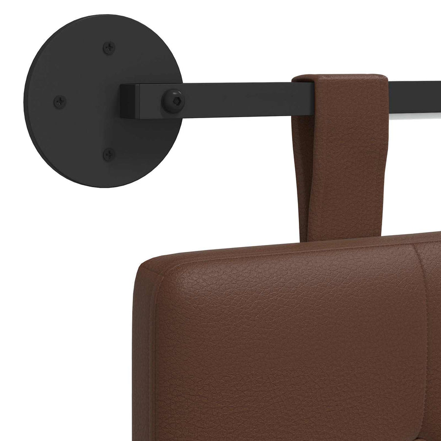 Hangend hoofdbord Met LED-verlichting Bruin Kunstleer